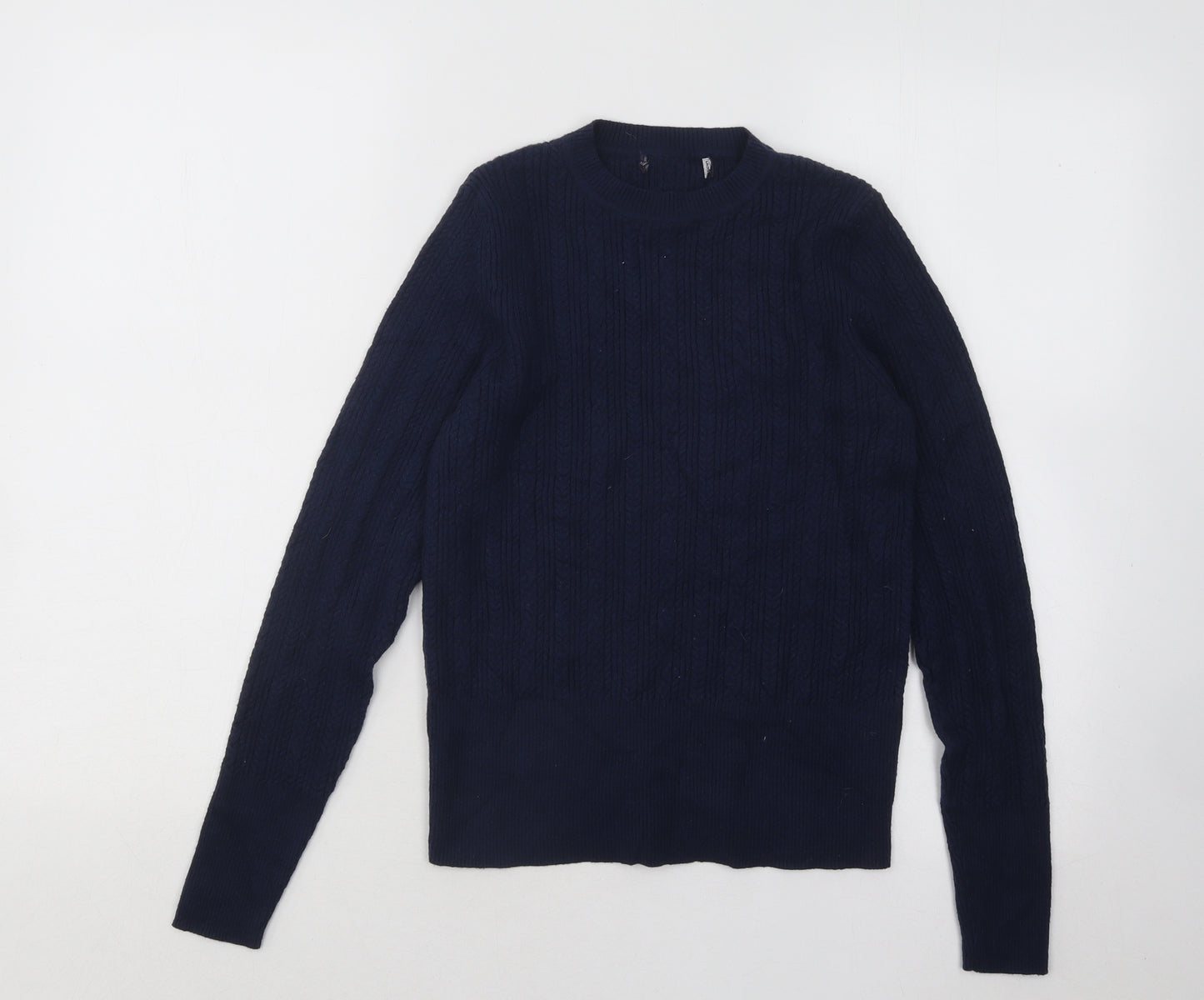 Marks and Spencer Womens Blue Round Neck Acrylic Pullover Jumper Size 12