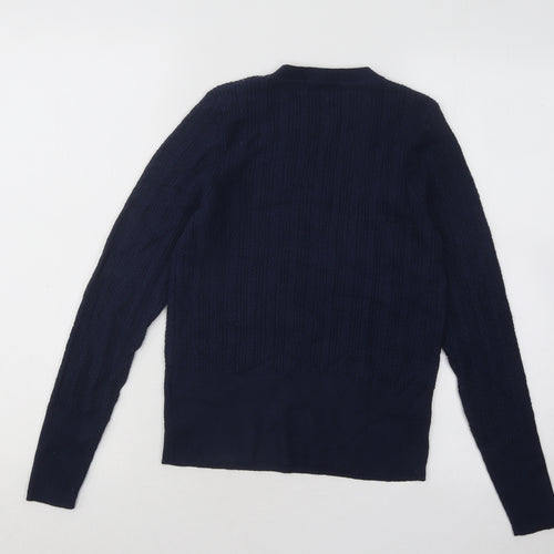 Marks and Spencer Womens Blue Round Neck Acrylic Pullover Jumper Size 12