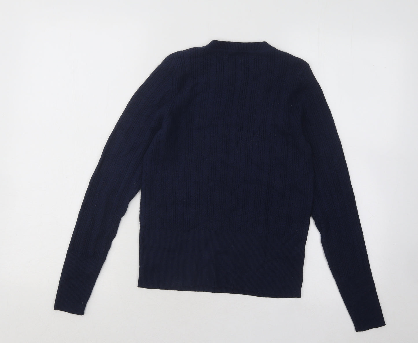 Marks and Spencer Womens Blue Round Neck Acrylic Pullover Jumper Size 12