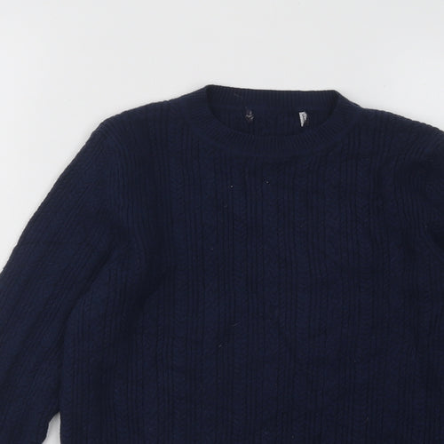 Marks and Spencer Womens Blue Round Neck Acrylic Pullover Jumper Size 12