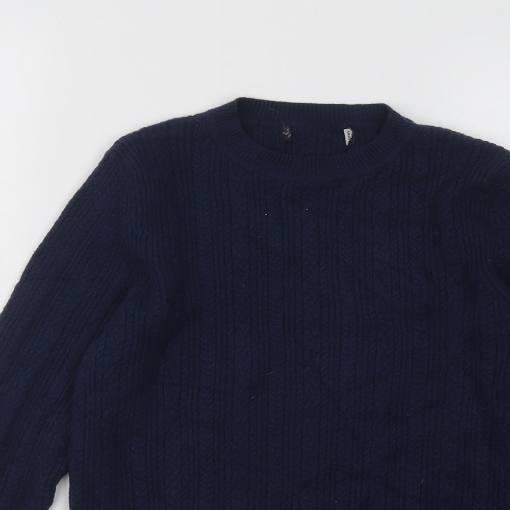 Marks and Spencer Womens Blue Round Neck Acrylic Pullover Jumper Size 12