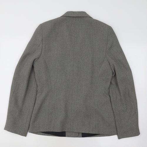 Essentials Womens Grey Jacket Blazer Size 10 Button