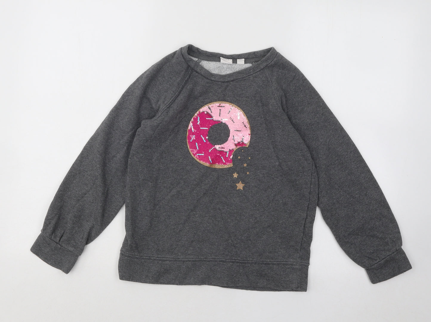Gap Girls Grey Cotton Pullover Sweatshirt Size 8 Years Pullover - Donut