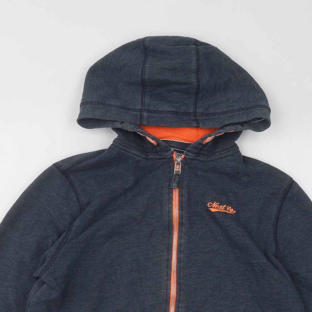 NEXT Girls Blue Cotton Full Zip Hoodie Size 13 Years Zip