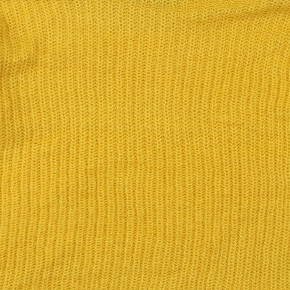 F&F Womens Yellow Roll Neck Acrylic Pullover Jumper Size 16