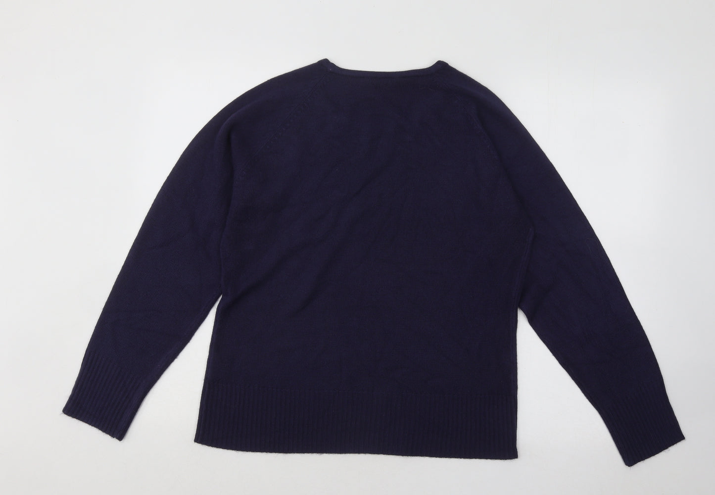 Sarah Hamilton Womens Blue Round Neck Acrylic Pullover Jumper Size L