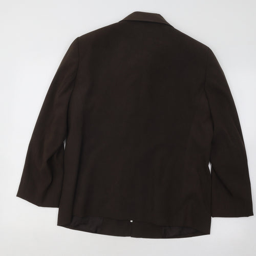 Classics Womens Brown Geometric Jacket Blazer Size 14 Zip