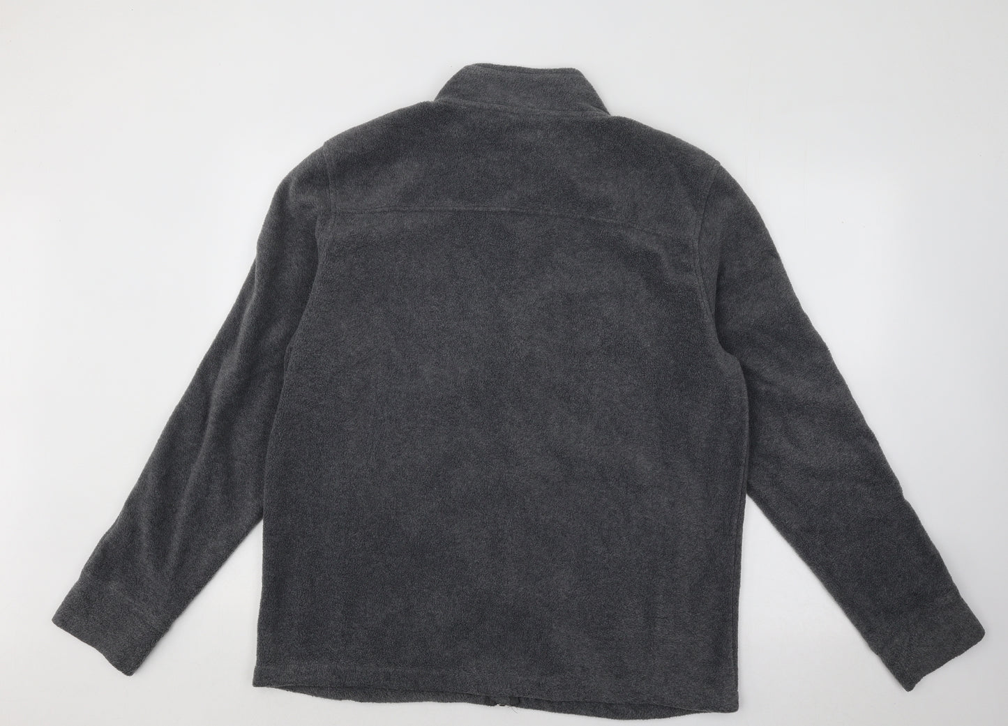Workwear Mens Grey High Neck Polyester Full Zip Jumper Size L