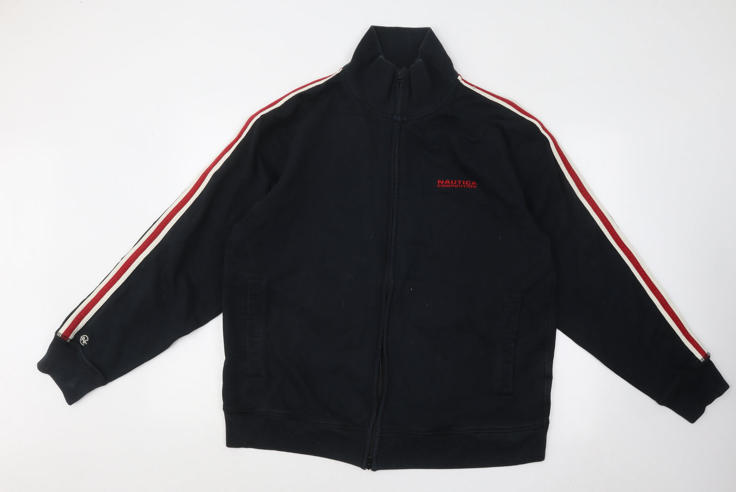 Nautica Mens Black Cotton Full Zip Sweatshirt Size XL