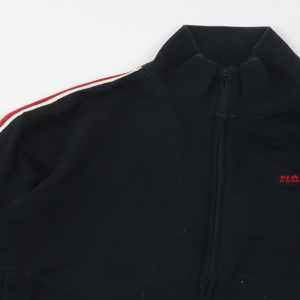 Nautica Mens Black Cotton Full Zip Sweatshirt Size XL