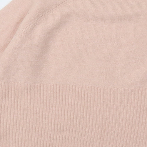 Nutmeg Womens Pink Mock Neck Acrylic Pullover Jumper Size 10