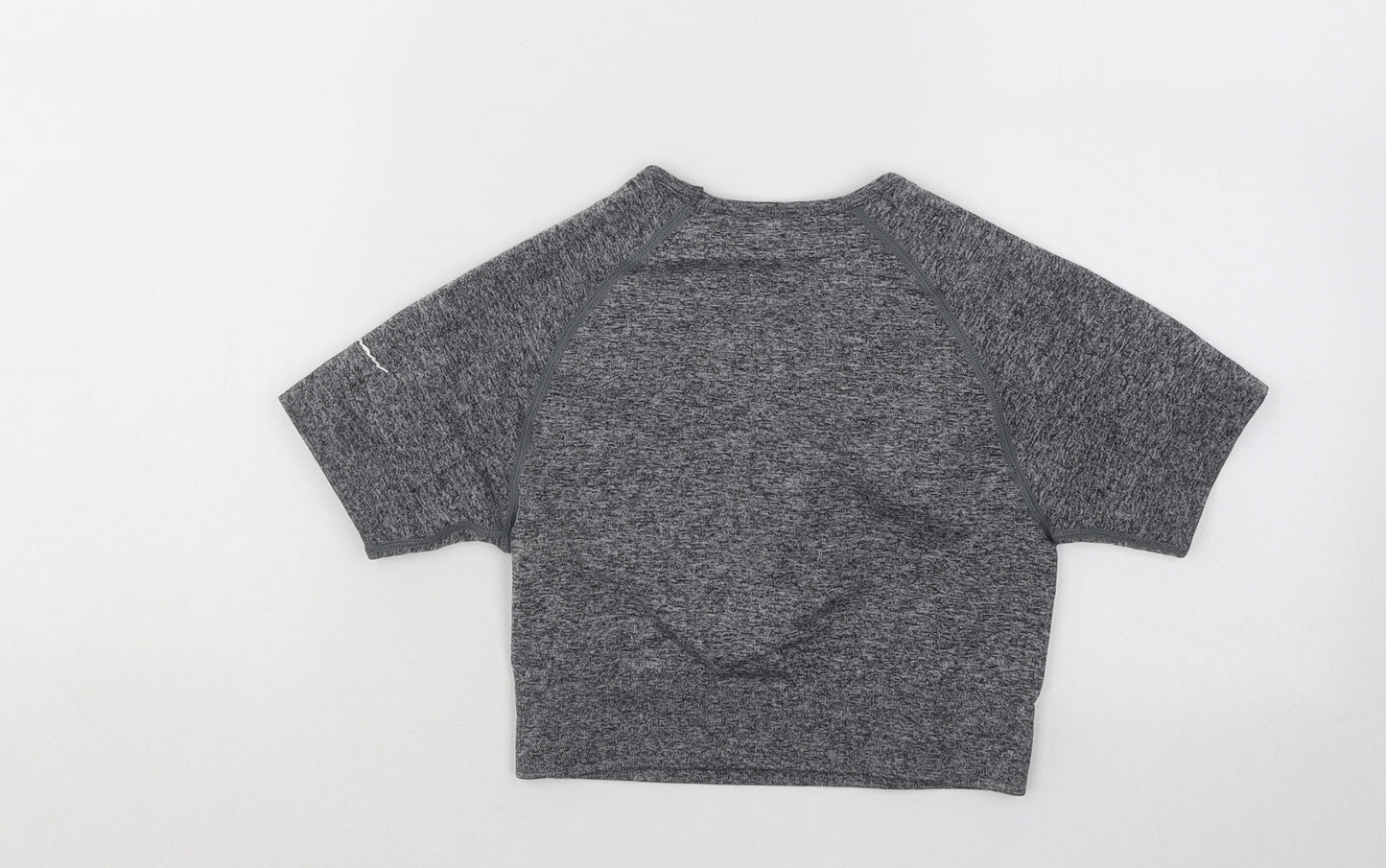 Boohoo Womens Grey Polyester Basic T-Shirt Size L Round Neck Pullover