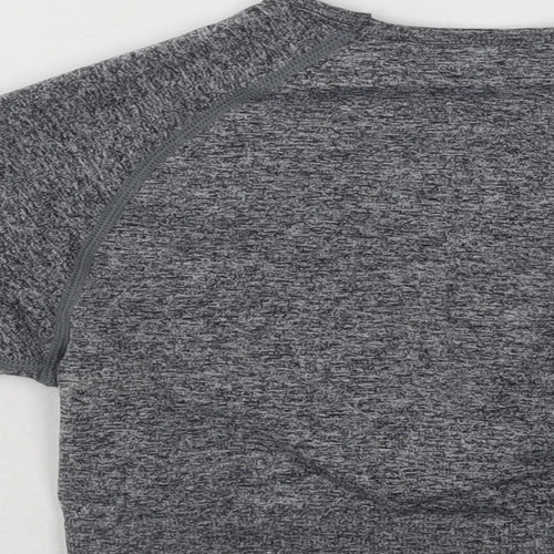 Boohoo Womens Grey Polyester Basic T-Shirt Size L Round Neck Pullover