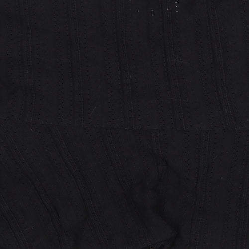 River Island Womens Black Cotton Basic T-Shirt Size 18 V-Neck
