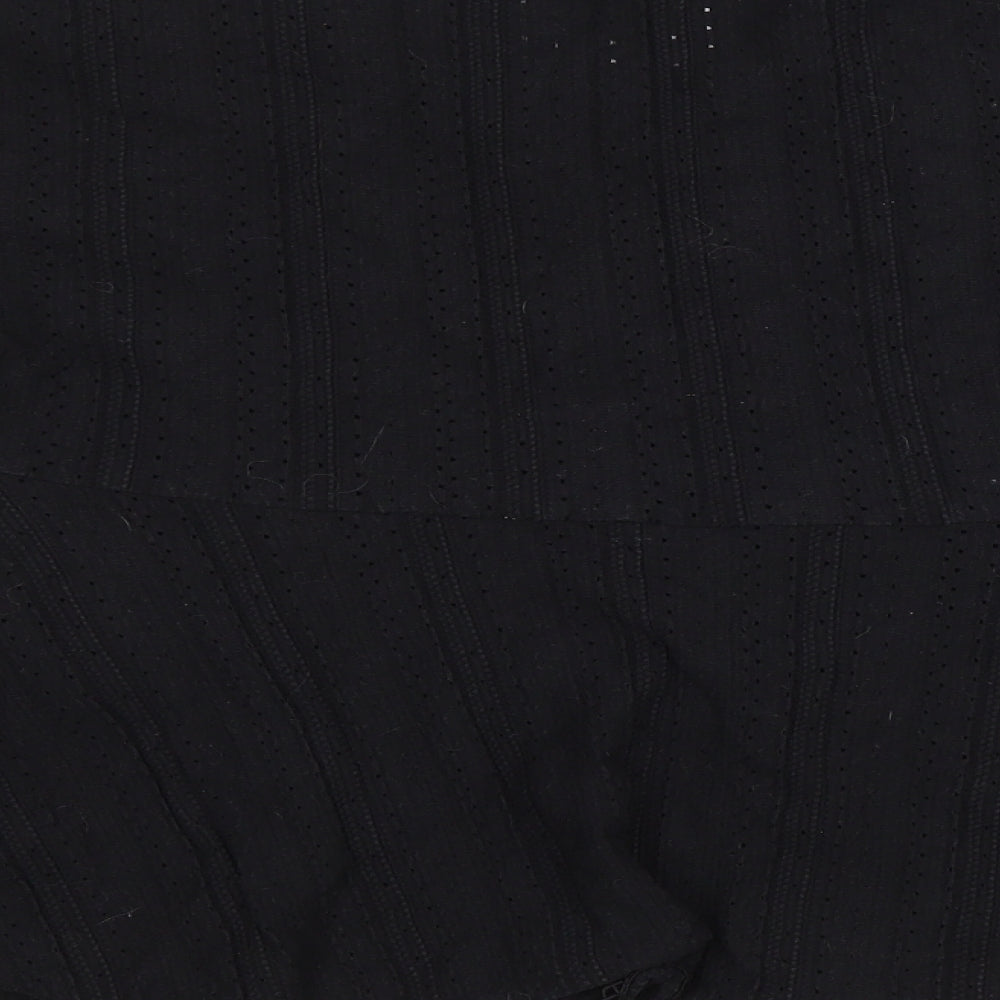 River Island Womens Black Cotton Basic T-Shirt Size 18 V-Neck