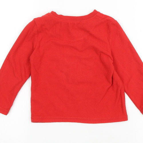 Primark Boys Red Polyester Basic T-Shirt Size 18-24 Months Round Neck Pullover - Ninja Dino