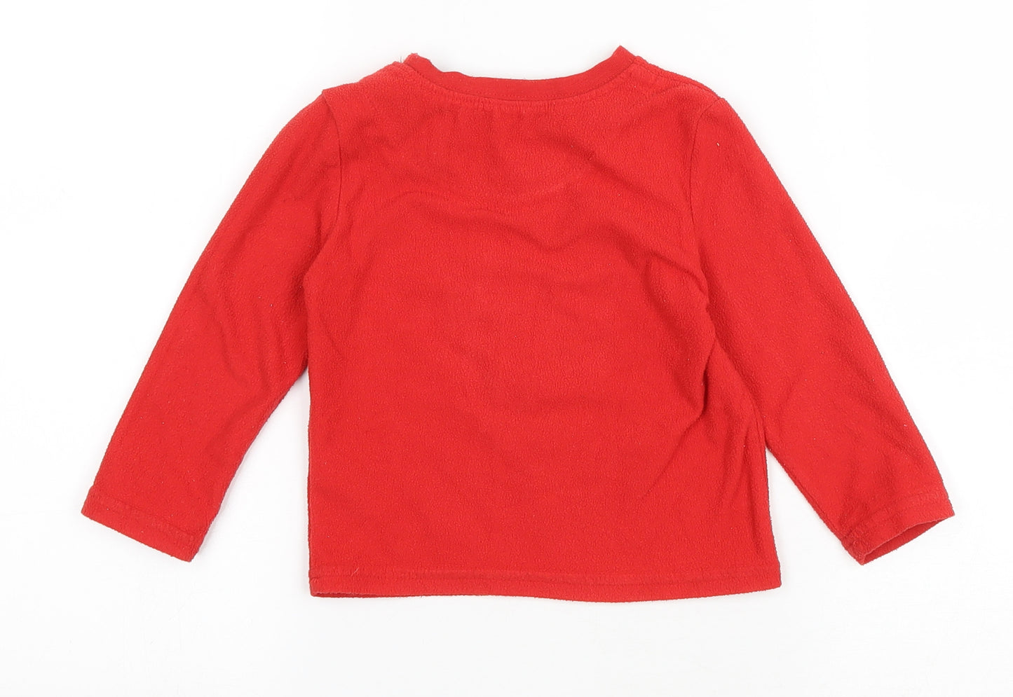 Primark Boys Red Polyester Basic T-Shirt Size 18-24 Months Round Neck Pullover - Ninja Dino