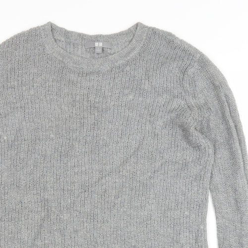 Preworn Womens Grey Round Neck Nylon Pullover Jumper Size L