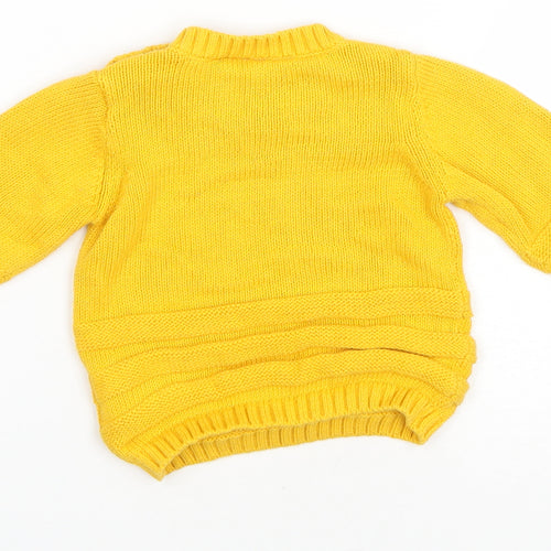 Lupilu Baby Yellow Cotton Pullover Jumper Size 9-12 Months Button