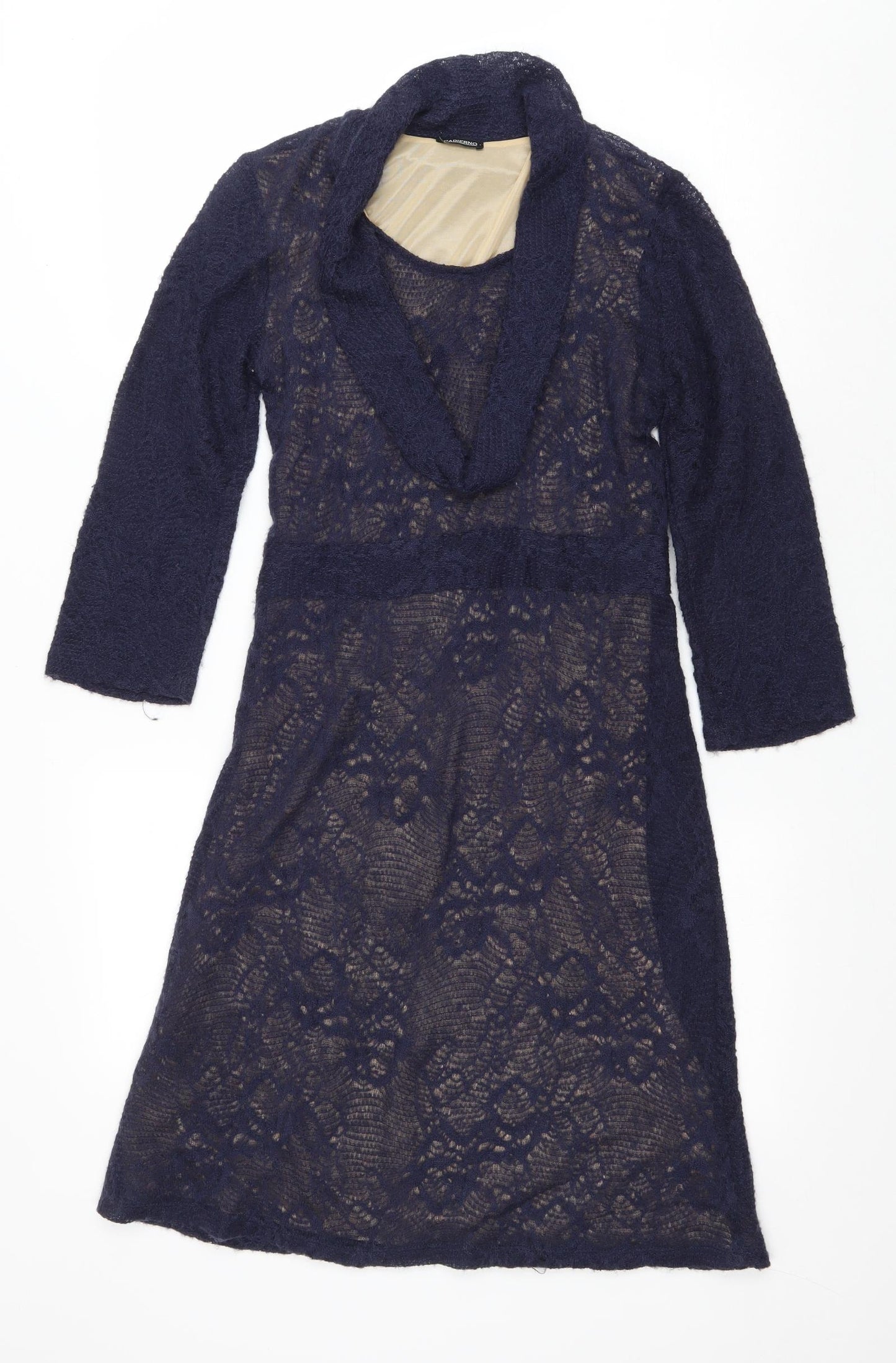 Padierno Womens Blue Polyester A-Line Size 8 Scoop Neck Pullover
