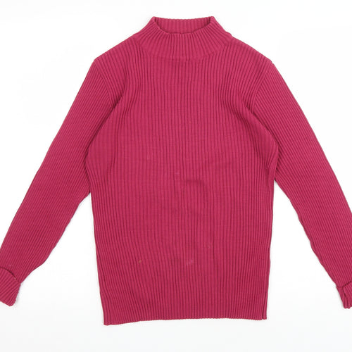 Preworn Womens Purple Roll Neck Acrylic Pullover Jumper Size 10