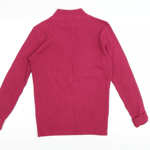 Preworn Womens Purple Roll Neck Acrylic Pullover Jumper Size 10