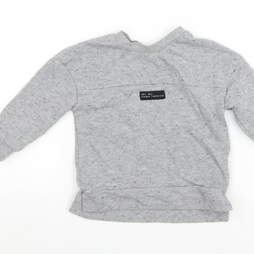 George Baby Grey Polyester Pullover T-Shirt Size 12-18 Months Round Neck Pullover - Not now. Maybe Tomorrow