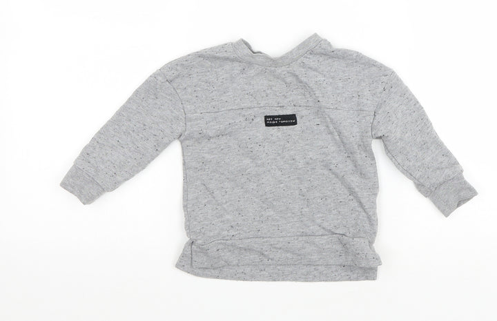 George Baby Grey Polyester Pullover T-Shirt Size 12-18 Months Round Neck Pullover - Not now. Maybe Tomorrow
