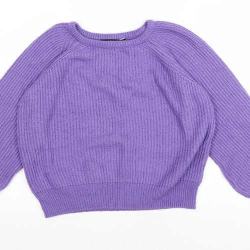 Dorothy Perkins Womens Purple Round Neck Acrylic Pullover Jumper Size 10