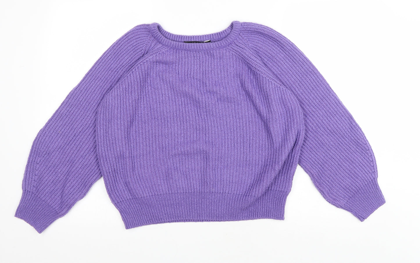 Dorothy Perkins Womens Purple Round Neck Acrylic Pullover Jumper Size 10