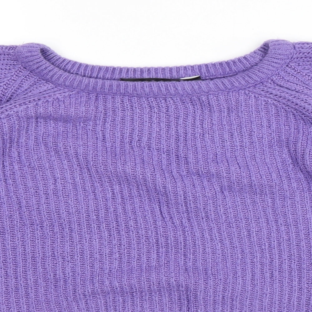 Dorothy Perkins Womens Purple Round Neck Acrylic Pullover Jumper Size 10