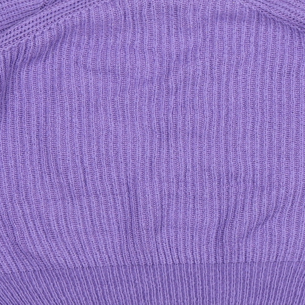 Dorothy Perkins Womens Purple Round Neck Acrylic Pullover Jumper Size 10