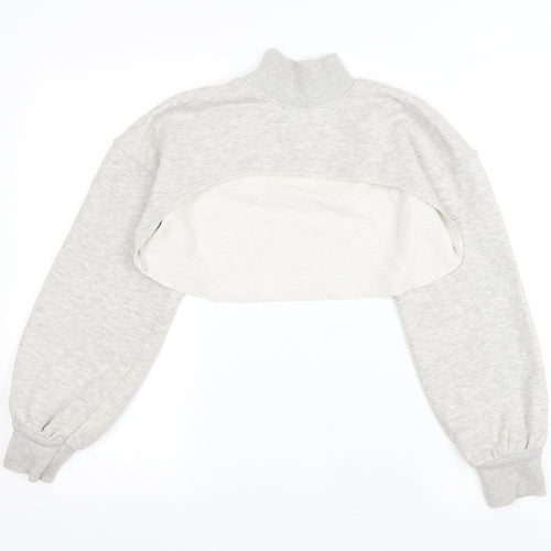 River Island Girls Grey Polyester Pullover Sweatshirt Size 11-12 Years Pullover - Cropped
