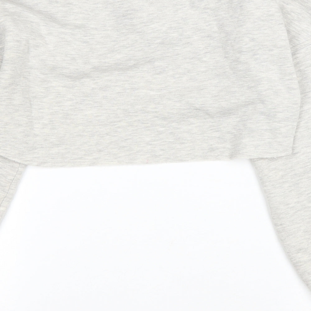 River Island Girls Grey Polyester Pullover Sweatshirt Size 11-12 Years Pullover - Cropped