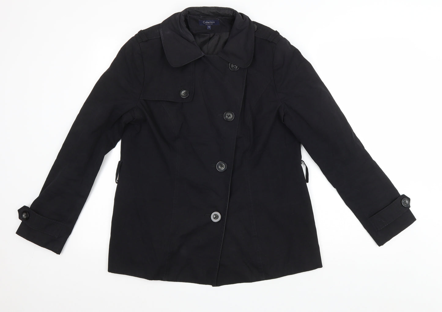 Debenhams Womens Black Jacket Size 12 Button
