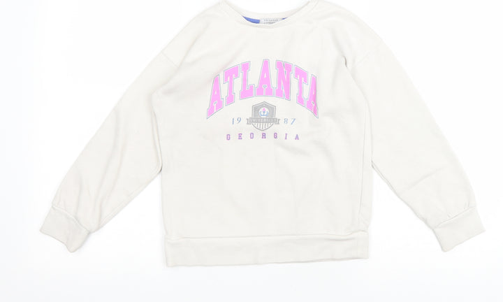 Primark Girls White Polyester Pullover Sweatshirt Size 9-10 Years Pullover - Atlanta