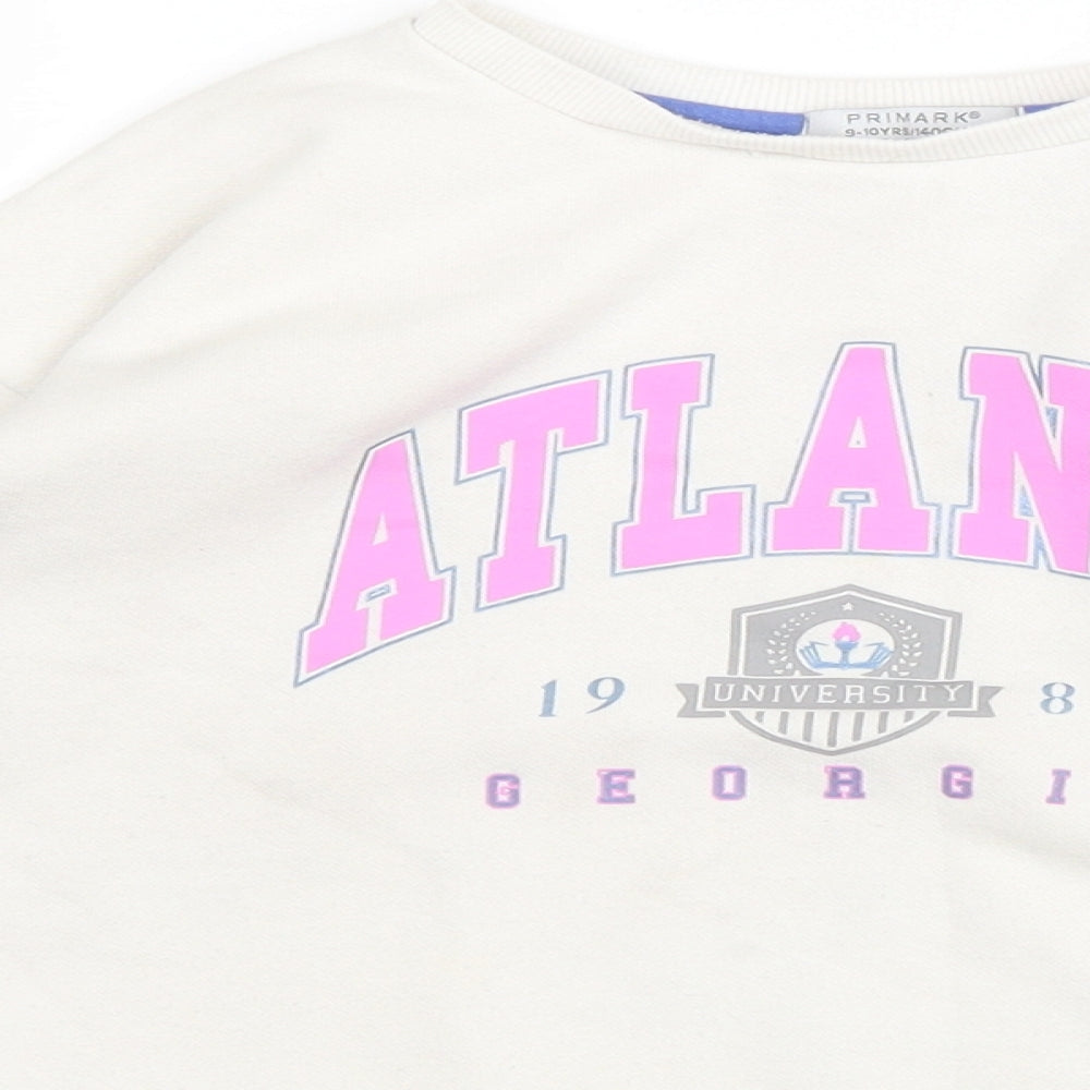 Primark Girls White Polyester Pullover Sweatshirt Size 9-10 Years Pullover - Atlanta