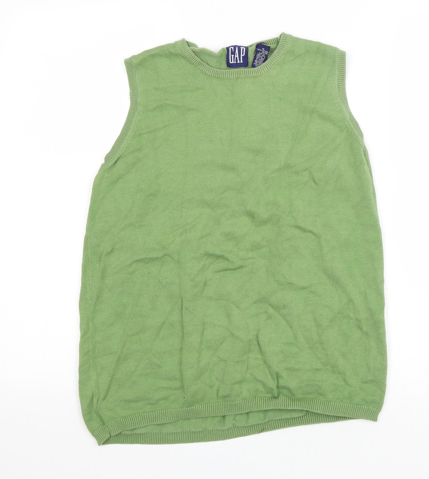 Gap Womens Green V-Neck Cotton Vest Jumper Size M