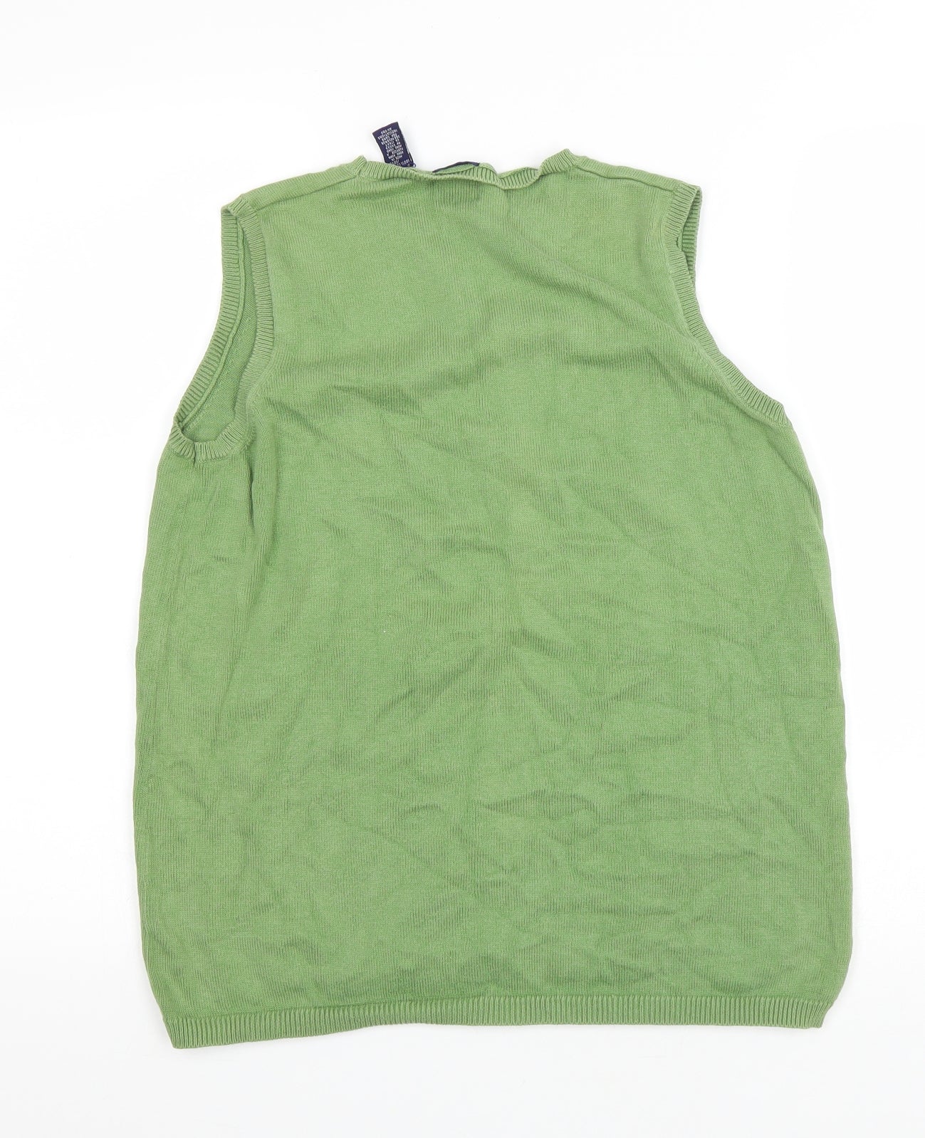 Gap Womens Green V-Neck Cotton Vest Jumper Size M