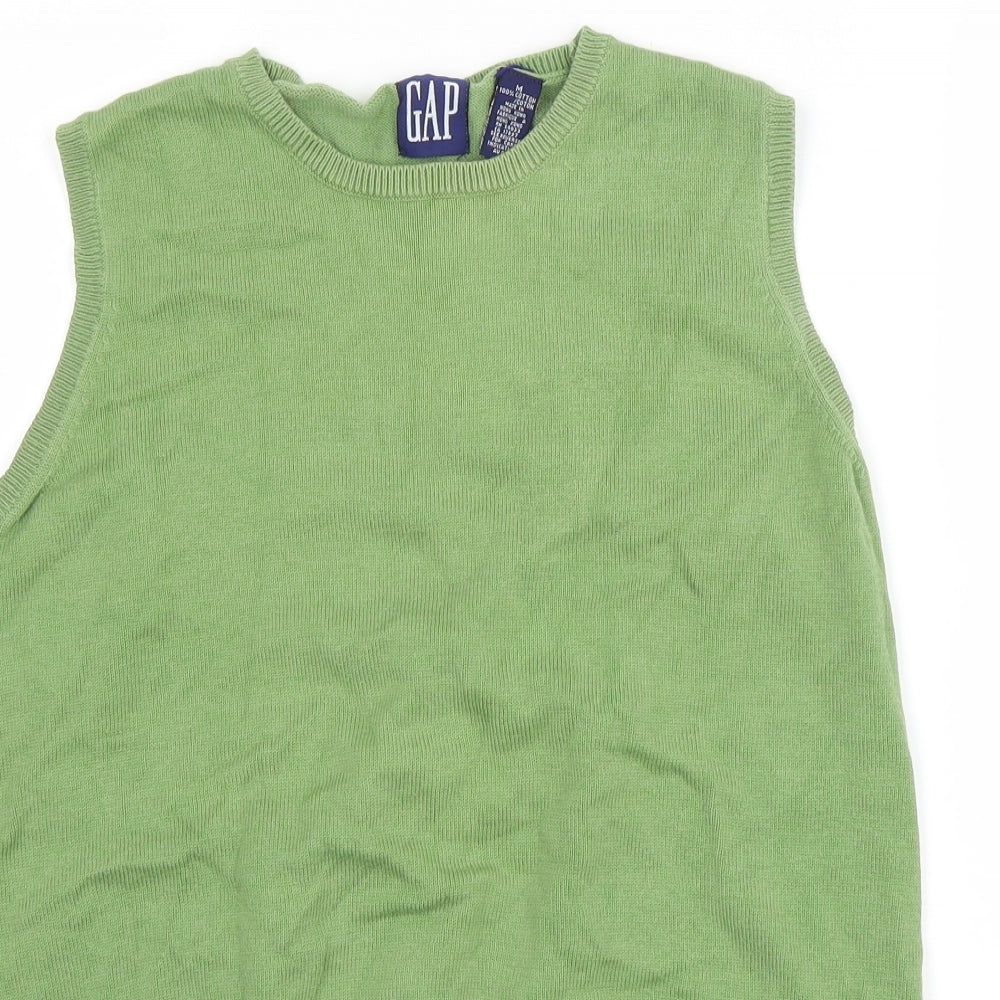 Gap Womens Green V-Neck Cotton Vest Jumper Size M