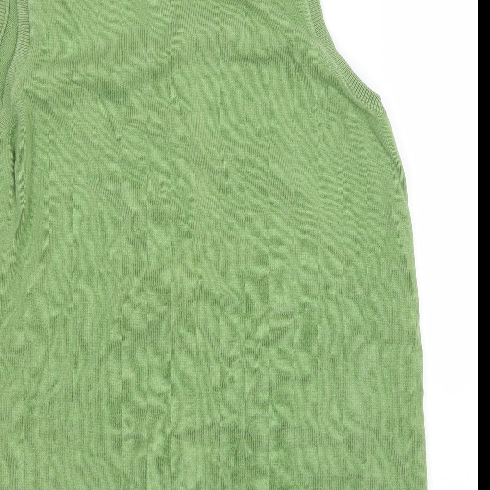 Gap Womens Green V-Neck Cotton Vest Jumper Size M