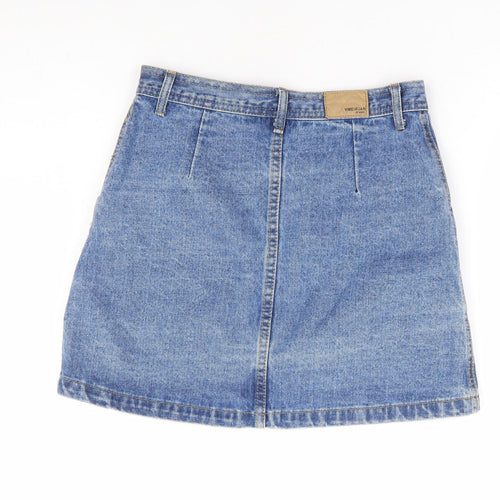 Yimeixuan Jeans Womens Blue Cotton Mini Skirt Size M Button