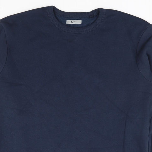 TU Mens Blue Cotton Pullover Sweatshirt Size L