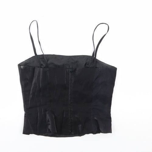 Just Elegance Womens Black Polyester Camisole Tank Size 10 Square Neck - Corset Boned Top