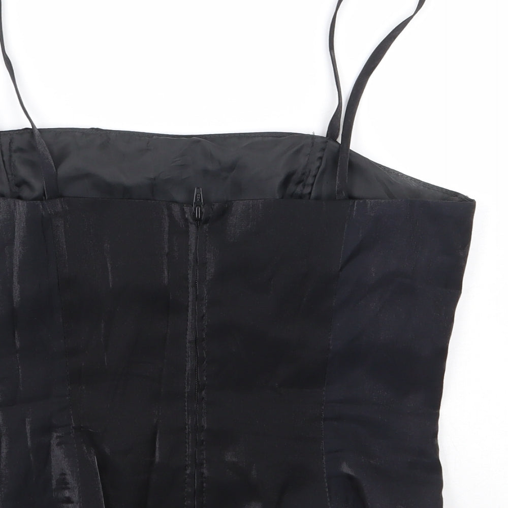 Just Elegance Womens Black Polyester Camisole Tank Size 10 Square Neck - Corset Boned Top