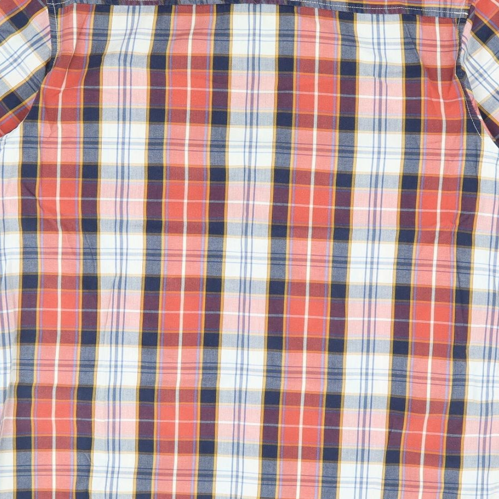 Primark Mens Multicoloured Plaid Cotton Button-Up Size L Collared Button