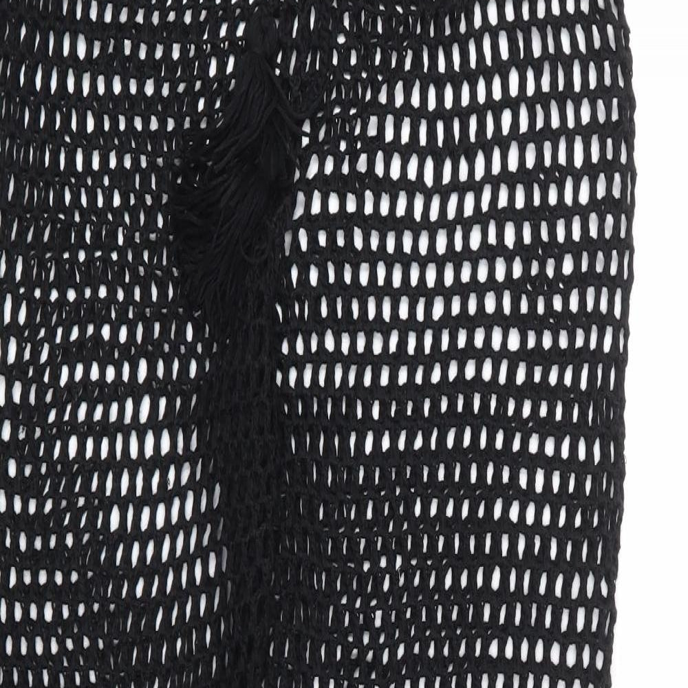 Preworn Womens Black Acrylic Trousers Size L L27 in Regular Drawstring