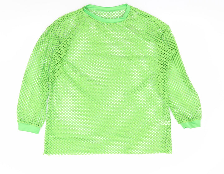 Preworn Womens Green Polyester Pullover Sweatshirt Size 2XL Pullover