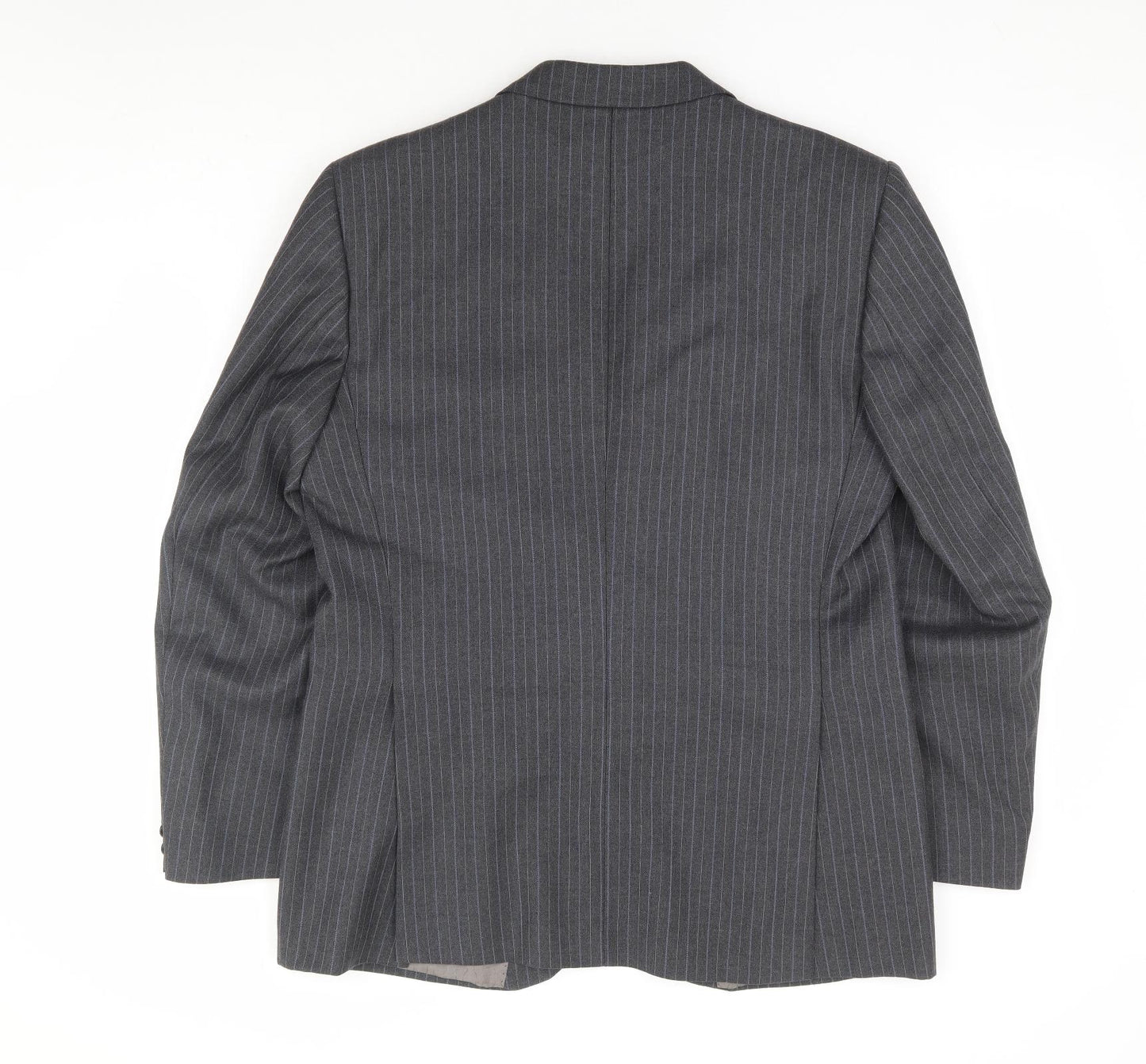 Hepworths Mens Grey Striped Polyester Jacket Suit Jacket Size 40