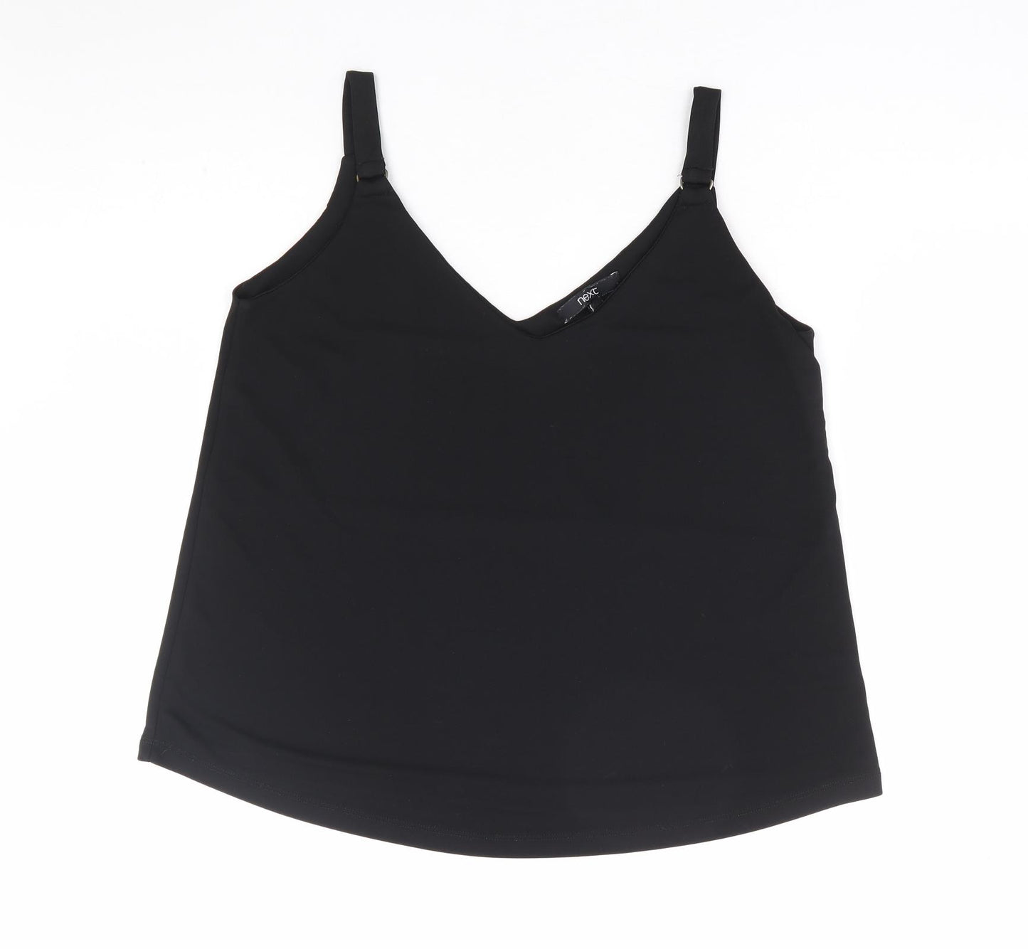 NEXT Womens Black Polyester Basic Tank Size 10 V-Neck